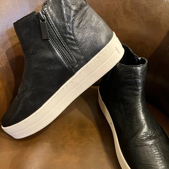 J/Slides leather high top sneakers